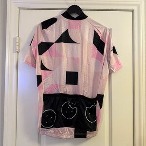 Pink & Black Geometric Cycling Jersey